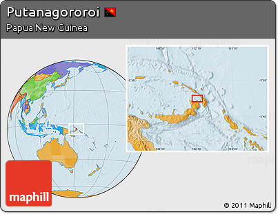 Political Location Map of Putanagororoi