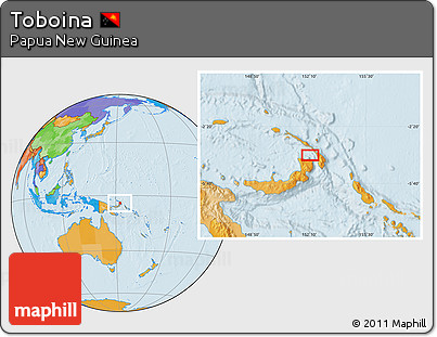 Political Location Map of Toboina