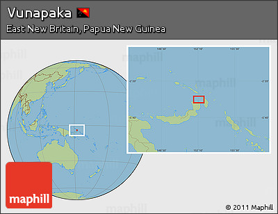 Savanna Style Location Map of Vunapaka