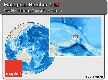 Shaded Relief Location Map of Malaguna Number 1
