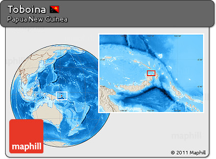 Shaded Relief Location Map of Toboina