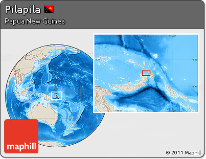 Shaded Relief Location Map of Pilapila