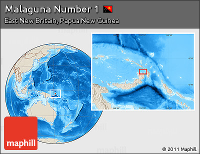 Shaded Relief Location Map of Malaguna Number 1