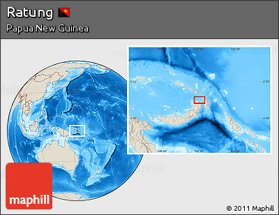 Shaded Relief Location Map of Ratung