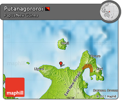 Physical Map of Putanagororoi