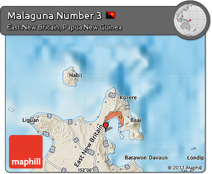 Shaded Relief Map of Malaguna Number 3