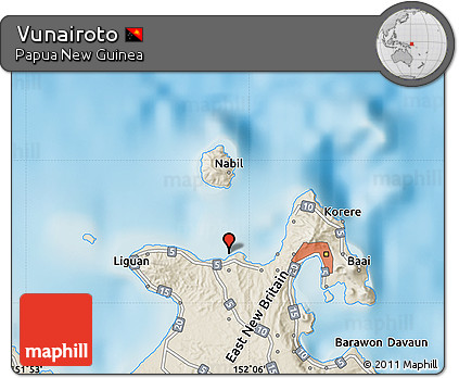 Shaded Relief Map of Vunairoto