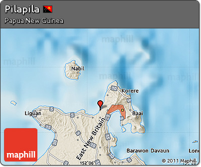 Shaded Relief Map of Pilapila