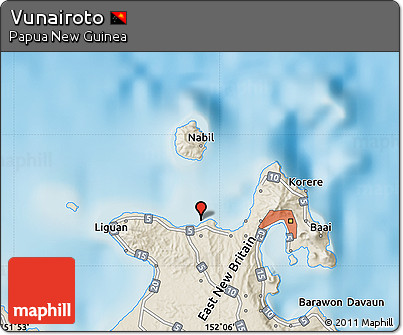 Shaded Relief Map of Vunairoto