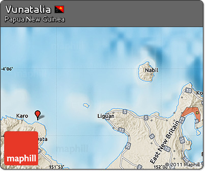 Shaded Relief Map of Vunatalia