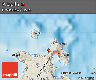Shaded Relief Map of Pilapila
