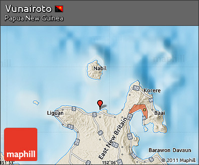 Shaded Relief Map of Vunairoto