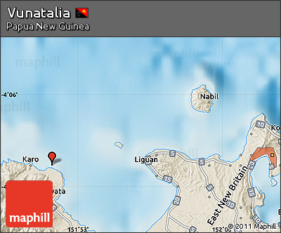 Shaded Relief Map of Vunatalia