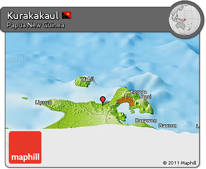 Physical Panoramic Map of Kurakakaul