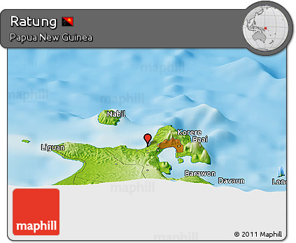Physical Panoramic Map of Ratung