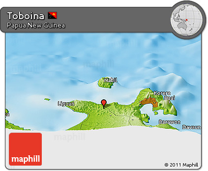 Physical Panoramic Map of Toboina