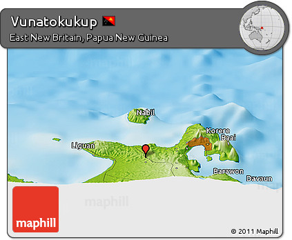 Physical Panoramic Map of Vunatokukup