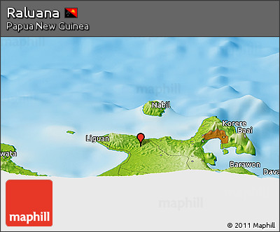 Physical Panoramic Map of Raluana