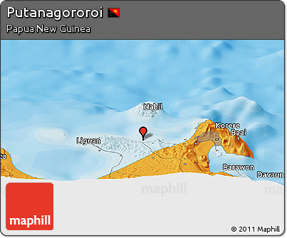 Political Panoramic Map of Putanagororoi
