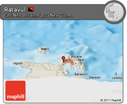 Shaded Relief Panoramic Map of Ratavul