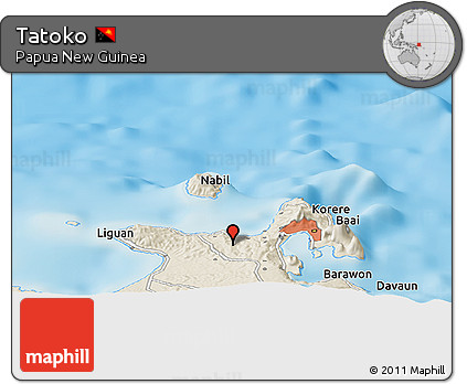 Shaded Relief Panoramic Map of Tatoko