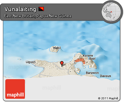 Shaded Relief Panoramic Map of Vunalaiting
