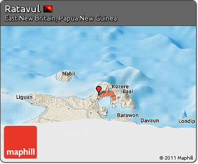 Shaded Relief Panoramic Map of Ratavul
