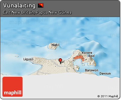 Shaded Relief Panoramic Map of Vunalaiting