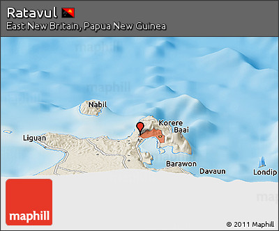 Shaded Relief Panoramic Map of Ratavul