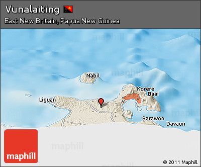 Shaded Relief Panoramic Map of Vunalaiting