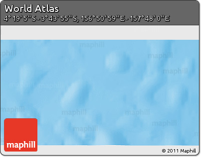 Physical 3D Map of the Area around 4° 1' 30" S, 157° 19' 29" E