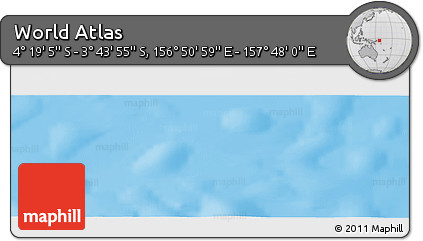 Physical Panoramic Map of the Area around 4° 1' 30" S, 157° 19' 29" E
