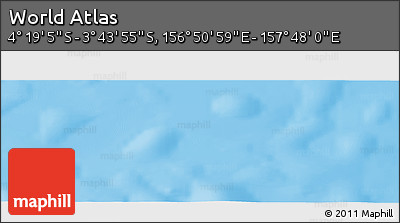 Physical Panoramic Map of the Area around 4° 1' 30" S, 157° 19' 29" E