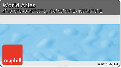 Physical Panoramic Map of the Area around 4° 1' 30" S, 157° 19' 29" E