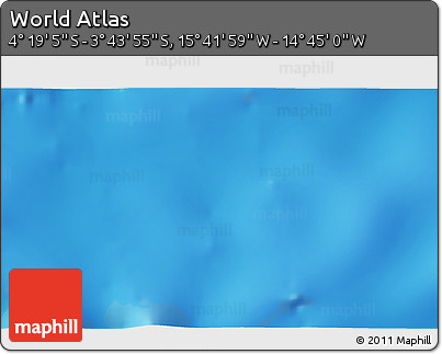 Physical 3D Map of the Area around 4° 1' 30" S, 15° 13' 29" W