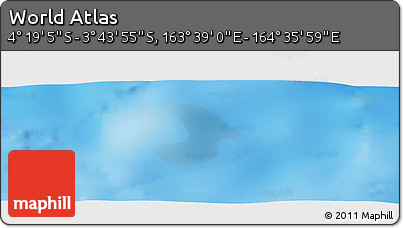 Physical Panoramic Map of the Area around 4° 1' 30" S, 164° 7' 30" E