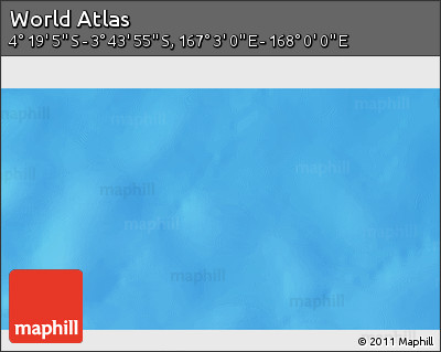 Physical 3D Map of the Area around 4° 1' 30" S, 167° 31' 30" E