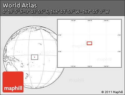 Blank Location Map of the Area around 4° 1' 30" S, 168° 13' 29" W