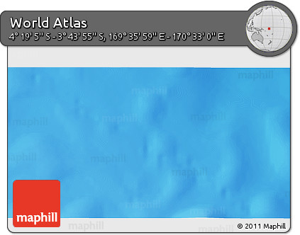 Physical 3D Map of the Area around 4° 1' 30" S, 170° 4' 29" E