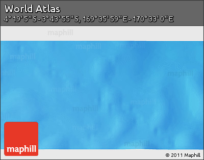 Physical 3D Map of the Area around 4° 1' 30" S, 170° 4' 29" E
