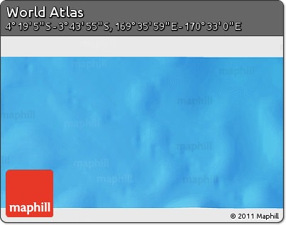 Physical 3D Map of the Area around 4° 1' 30" S, 170° 4' 29" E