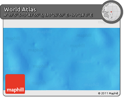 Physical 3D Map of the Area around 4° 1' 30" S, 170° 55' 30" E