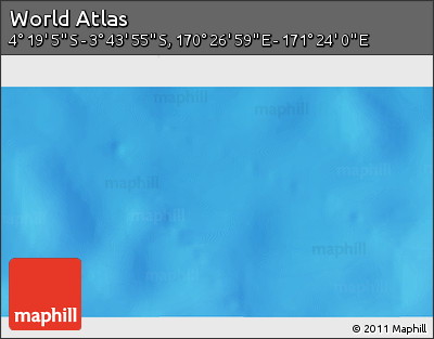 Physical 3D Map of the Area around 4° 1' 30" S, 170° 55' 30" E