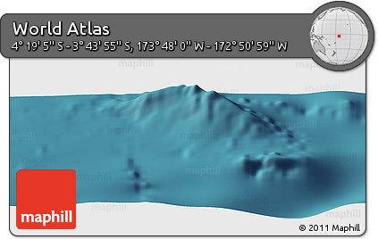Satellite Panoramic Map of the Area around 4° 1' 30" S, 173° 19' 29" W