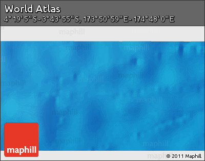 Physical 3D Map of the Area around 4° 1' 30" S, 174° 19' 29" E