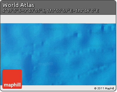 Physical 3D Map of the Area around 4° 1' 30" S, 174° 19' 29" E