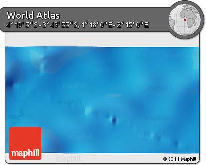 Physical 3D Map of the Area around 4° 1' 30" S, 1° 46' 29" E