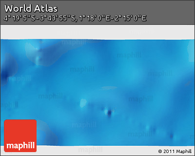 Physical 3D Map of the Area around 4° 1' 30" S, 1° 46' 29" E