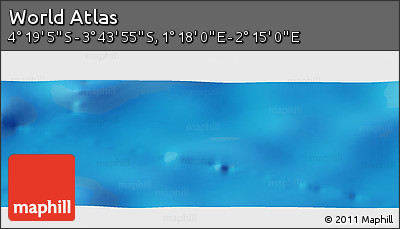 Physical Panoramic Map of the Area around 4° 1' 30" S, 1° 46' 29" E