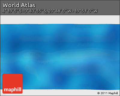 Shaded Relief 3D Map of the Area around 4° 1' 30" S, 20° 19' 30" W